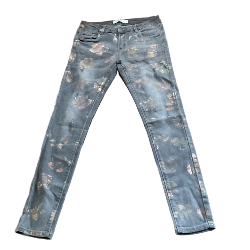 R. DISPLAY DENIM Floral Patterned Skinny Jeans